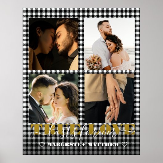 Romantisches Paar True Love 4 Foto & Zitat Poster (Vorne)