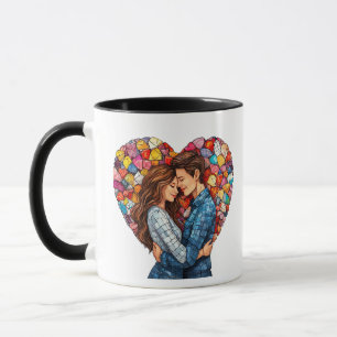 💖 Romantisches Paar Umarmen Liebeszitat-Geschenk Tasse