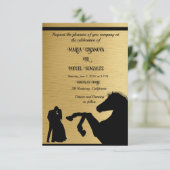 Romantisches Paar und schwarze Pferde Liebe ist in (Stehend Vorderseite)