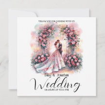 romantisches Paar unter blumengeschmückter Hochzei