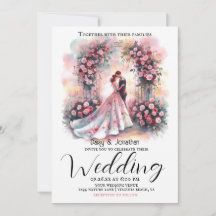 romantisches Paar unter blumengeschmückter Hochzei