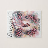 romantisches Paar unter blumengeschmückter Hochzei Puzzle (Horizontal)