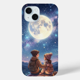 Romantisches Paar unter Vollmond und sternenklarer Case-Mate iPhone Hülle