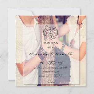 Romantisches Paar verliebt Foto Save The Date Kart