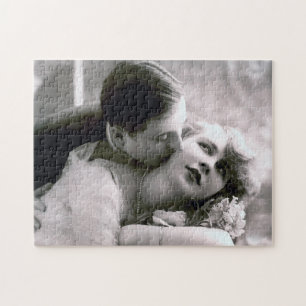 Romantisches Paar Vintage Retro-Foto Elegante Lieb Puzzle