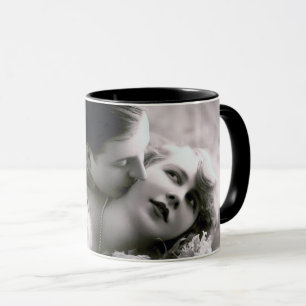Romantisches Paar Vintage Retro-Foto Elegante Lieb Tasse