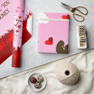 romantisches Paar Wrap-Papier Geschenkpapier