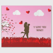 romantisches Paar Wrap-Papier Geschenkpapier (Flach)