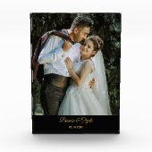 Romantisches Paarbild mit Namen und Datum Fotoblock (Vorderseite)