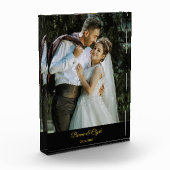 Romantisches Paarbild mit Namen und Datum Fotoblock (Links)