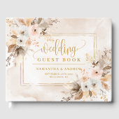 Romantisches Pale Pink Gold Boho Herbst Gästebuch (Vorderseite)