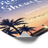 Romantisches Palm Beach String Lights Brautparty Poster (Ecke)
