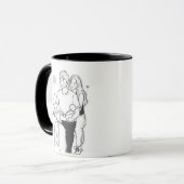 Romantisches Pärchen auf Roller – Süße minimalisti Tasse (Vorderseite Links)