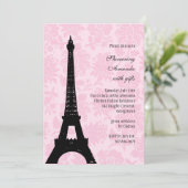 Romantisches Paris-Brautparty Einladung (Stehend Vorderseite)