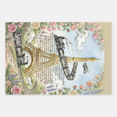Romantisches Paris, Eiffelturm, französische Kunst Geschenkpapier Set (Vorderseite 3)