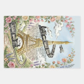 Romantisches Paris, Eiffelturm, französische Kunst Geschenkpapier Set (Vorderseite 2)