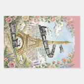 Romantisches Paris, Eiffelturm, französische Kunst Geschenkpapier Set (Vorderseite)