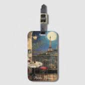 Romantisches Paris Frankreich Eiffelturm Illustrat Gepäckanhänger (Vorderseite Vertikal)