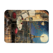 Romantisches Paris Frankreich Eiffelturm Illustrat Magnet (Horizontal)
