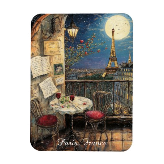 Romantisches Paris Frankreich Eiffelturm Illustrat Magnet (Vertikal)
