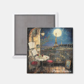 Romantisches Paris Frankreich Eiffelturm Illustrat Magnet (Vorderseite/Rückseite)
