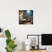 Romantisches Paris Frankreich Eiffelturm Illustrat Poster (Heimbüro)