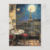 Romantisches Paris Frankreich Eiffelturm Illustrat Postkarte (Vorderseite)