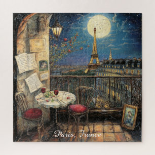 Romantisches Paris Frankreich Eiffelturm Illustrat Puzzle