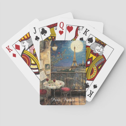 Romantisches Paris Frankreich Eiffelturm Illustrat Spielkarten (Rückseite)