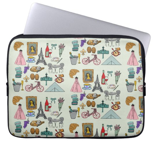 Romantisches Paris Laptopschutzhülle (Vorderseite)