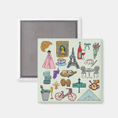 Romantisches Paris Magnet (Vorderseite/Rückseite)