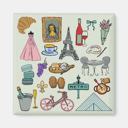 Romantisches Paris Magnet (Vorne)