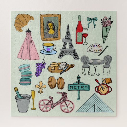 Romantisches Paris Puzzle (Vertikal)