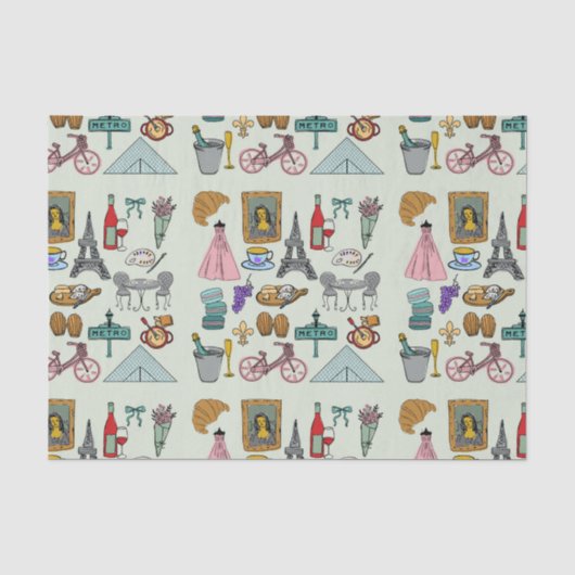 Romantisches Paris Seidenpapier (Vorderseite)