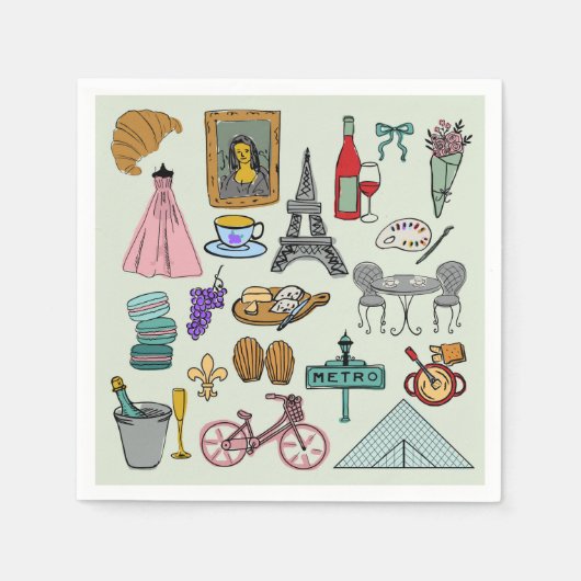 Romantisches Paris Serviette (Vorderseite)