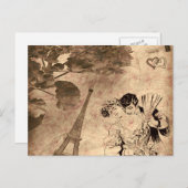 Romantisches Paris Vintag Postkarte (Vorne/Hinten)