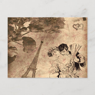 Romantisches Paris Vintag Postkarte