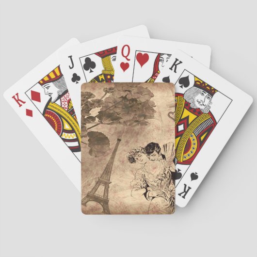 Romantisches Paris Vintage Spielkarten (Rückseite)