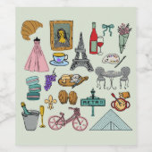 Romantisches Paris Weinetikett (Einzelnes Label)