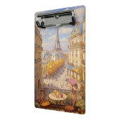 Romantisches Pariser Balkonblick-Ölgemälde Mini Klemmbrett (Gewinkelt2)