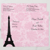 Romantisches Pariser Hochzeitsprogramm (Vorne/Hinten)
