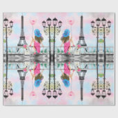 Romantisches Pariser Umschlagpapier mit Eiffelturm Geschenkpapier (Flach)