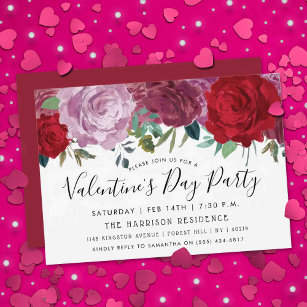 Romantisches Party der Blumen Valentinstag Einladung