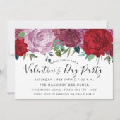 Romantisches Party der Blumen Valentinstag Einladung (Vorderseite)