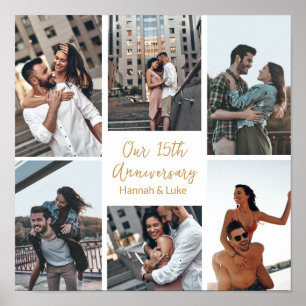 Romantisches Party für individuelle FotoCollage Ju Poster