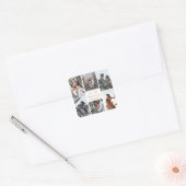 Romantisches Party für individuelle FotoCollage Ju Quadratischer Aufkleber (Umschlag)