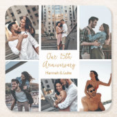 Romantisches Party für individuelle FotoCollage Ju Rechteckiger Pappuntersetzer (Vorderseite)