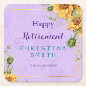 Romantisches Party für Sonnenblumen Rechteckiger Pappuntersetzer (Vorderseite)