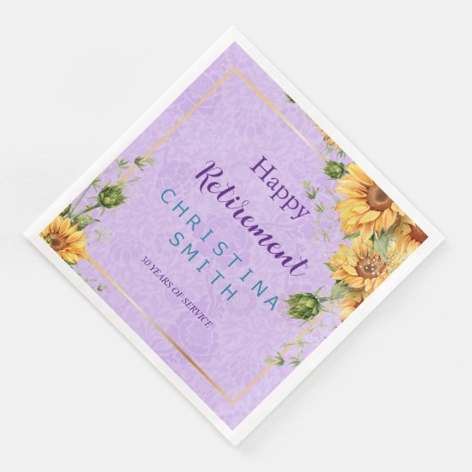 Romantisches Party für Sonnenblumen Serviette (Ecke)