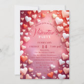 Romantisches Party mit schwindenden Herzen Valenti Einladung (Vorderseite)